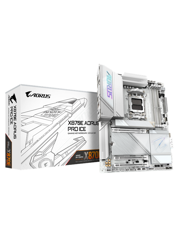 GIGABYTE X870E AORUS PRO ICE Emolevy - AMD X870E - AMD AM5 - DDR5 RAM - ATX