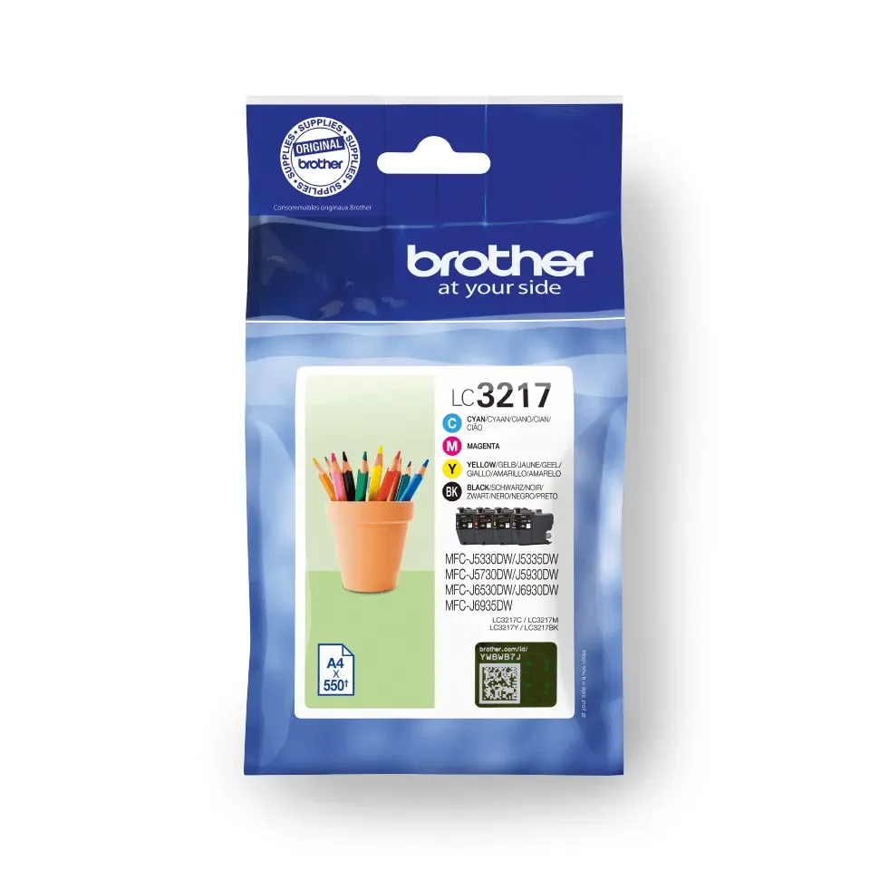 Brother LC3217VAL-mustekasettipakkaus, musta, syaani, magenta, keltainen, 4 kpl