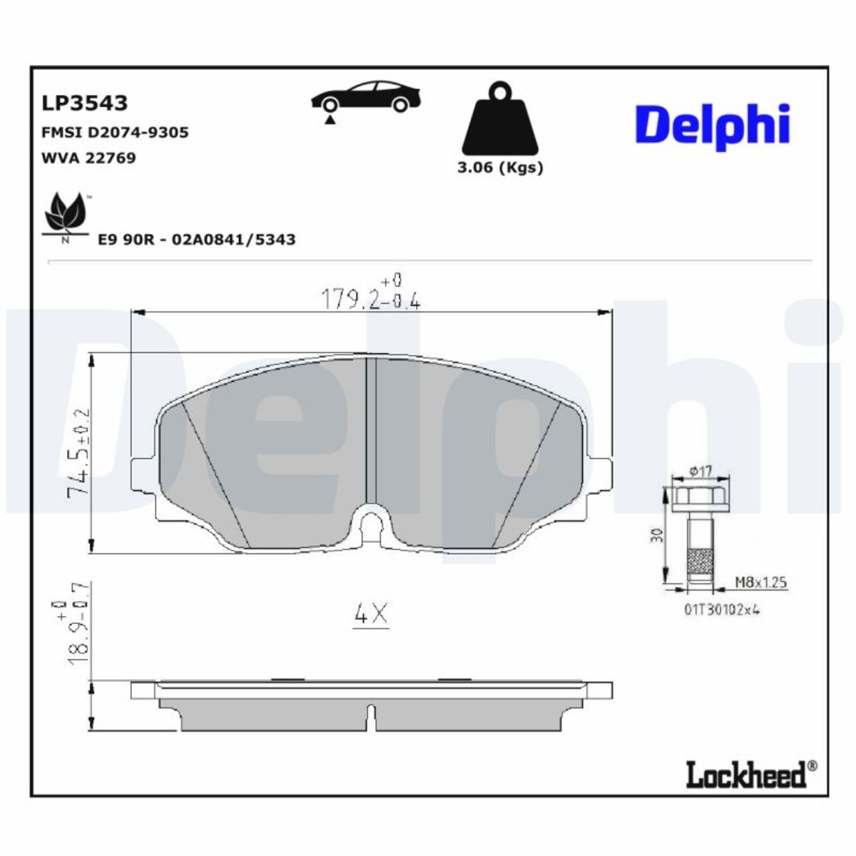 Jarrupalat, levyjarru DELPHI LP3543