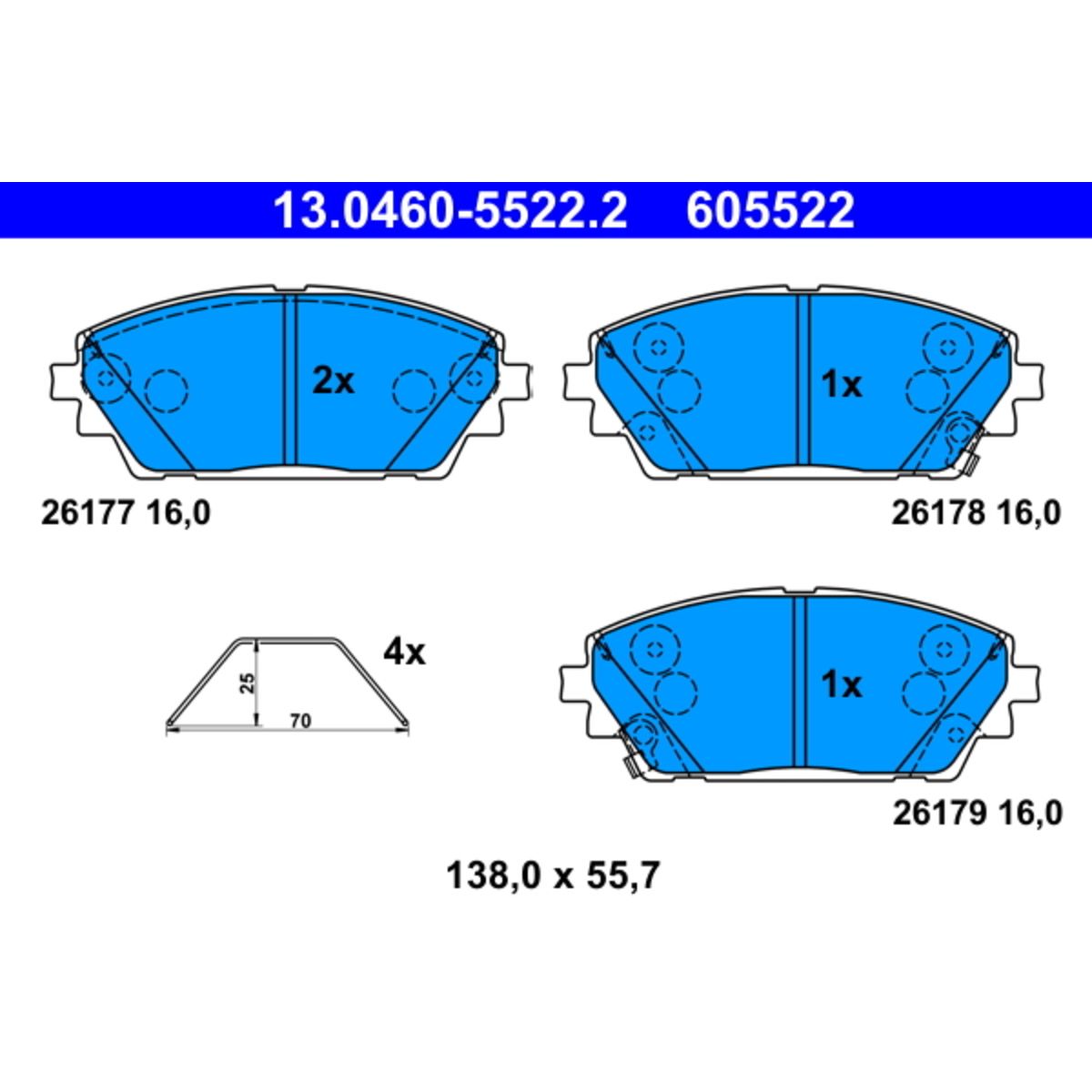 Jarrupalat, levyjarru ATE 13.0460-5522.2