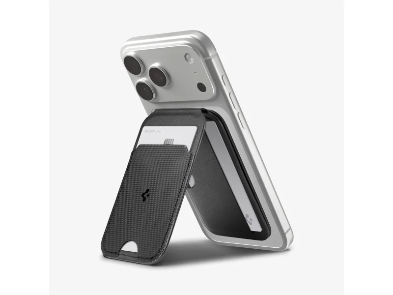 SPIGEN S314-2 SLIM FOLD TRIPOD MAGSAFE UNIVERSAL MAGNETIC CARD HOLDER BLACK