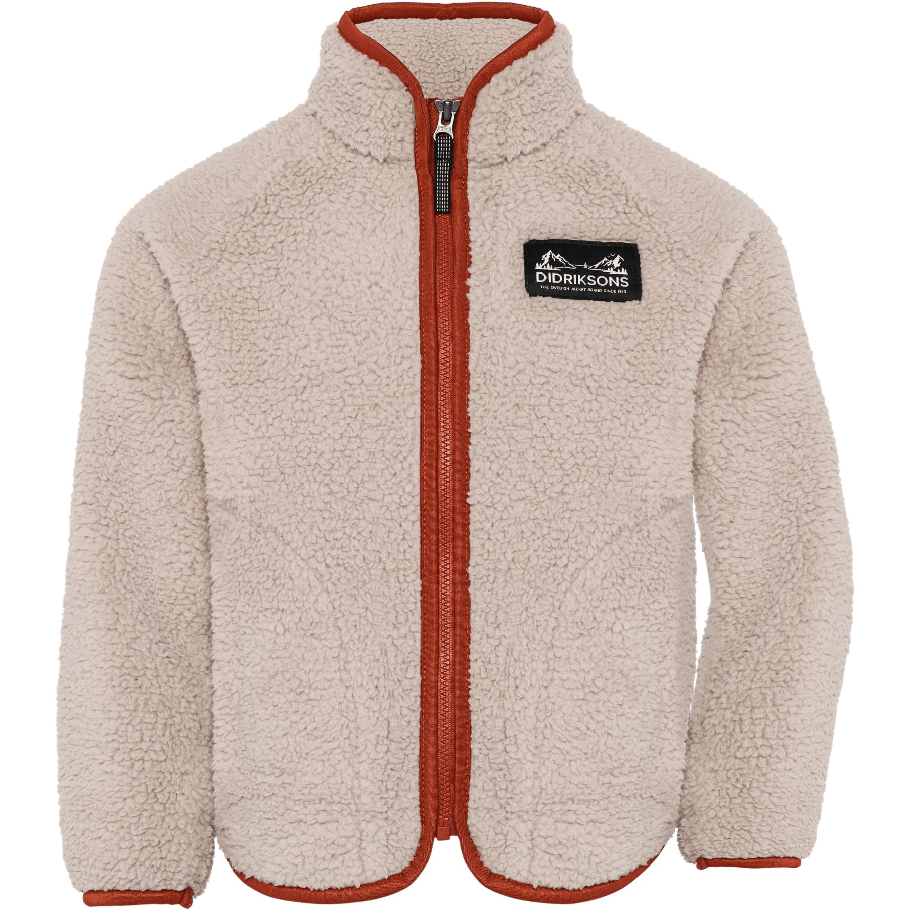 Didriksons Gibbs Kids' Full-Zip Beach Beige/Rust - 130