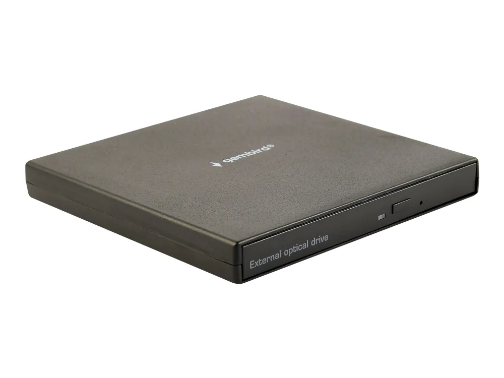 Gembird DVD-USB-04, musta, etuosa, vaakasuora, Kiina, DVD±RW, USB 2.0