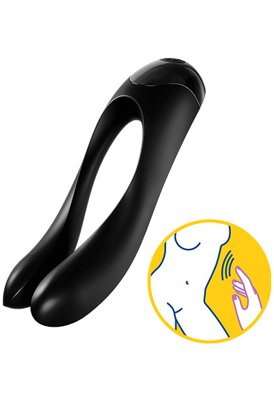 Satisfyer Candy Cane Finger Vibrator Black Klitoris vibraattori