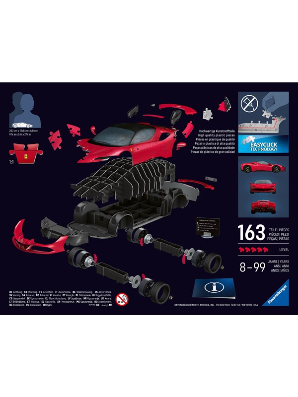 Ravensburger Ferrari Stradale 3D Puzzle, 108pc 3D Palapeli