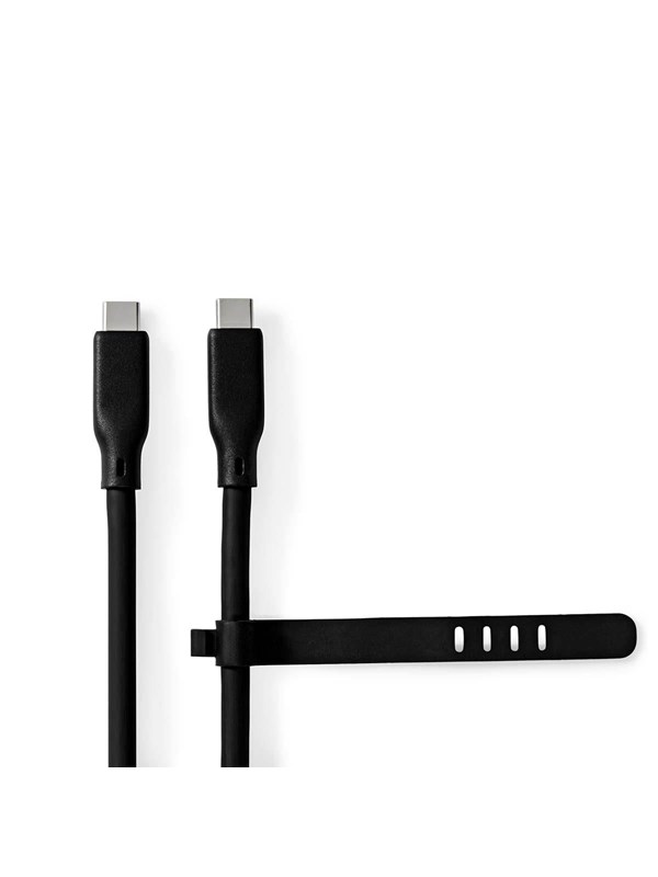 Nedis USB kaapeli | USB 3.2 Gen 2 | USB-CTM Uros | USB-CTM Uros | 240 W | 8K@30Hz | 20 Gbps | Niklattu | 1.00 m | Pyöreä | Silikoni | Musta | Laatikko