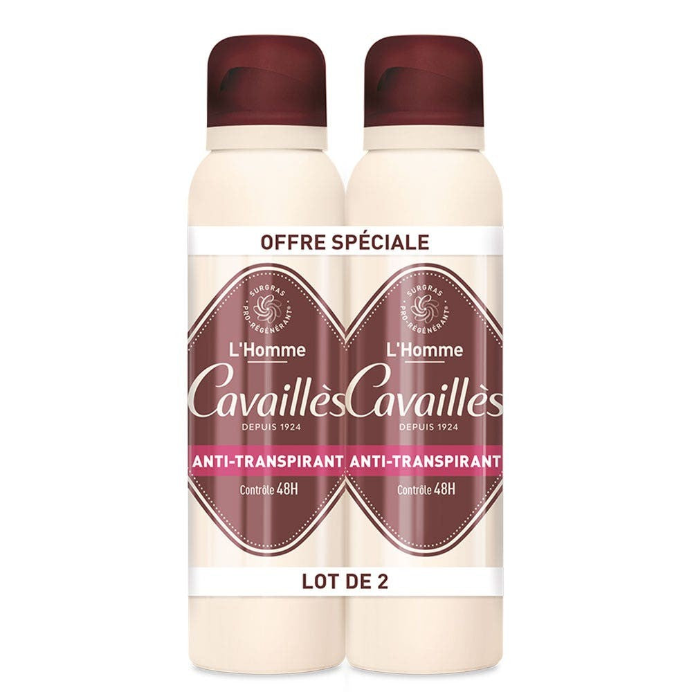 Cavaillès L'Homme AntiTranspirant Kontrolli 48H Deodoranttisuihke 2x150ml
