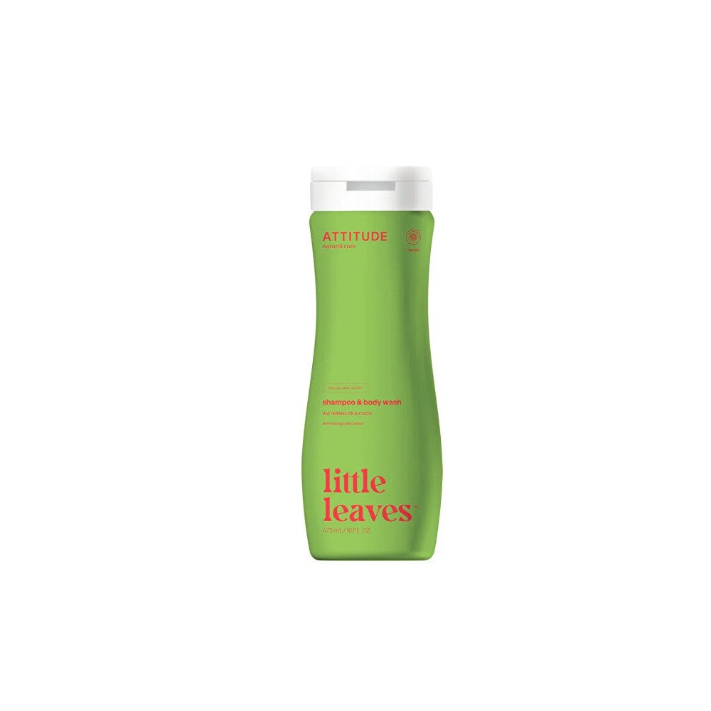 Attitude Little Leaves Watermelon & Coconut puhdistusgeeli ja shampoo lapsille 473 ml