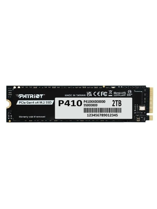 Patriot P410 2 Tt M.2 PCIe Gen4 x4 -SSD-levy, musta