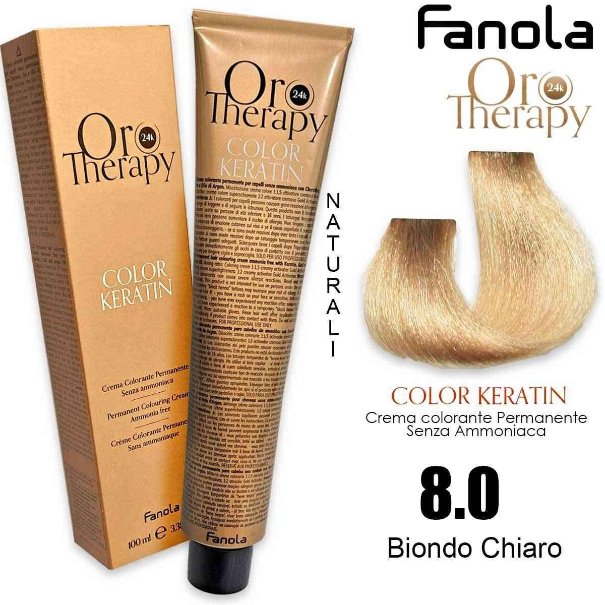 Fanola Oro Therapy Color Keratin Ammoniakiton 8.0