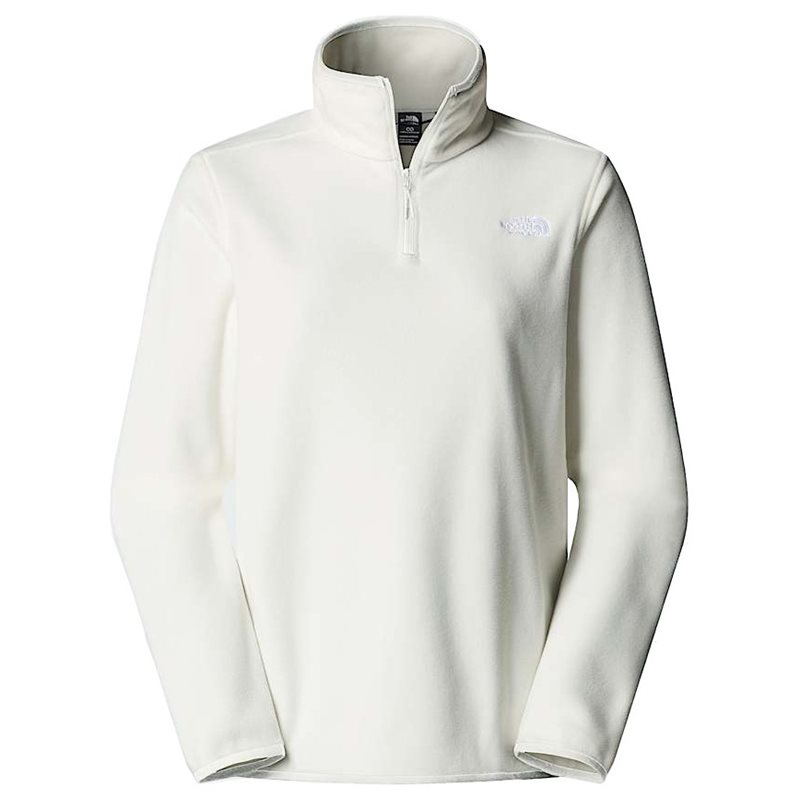 The North Face W Glacier Fleece 1/4 Zip Jacket White Dune - L