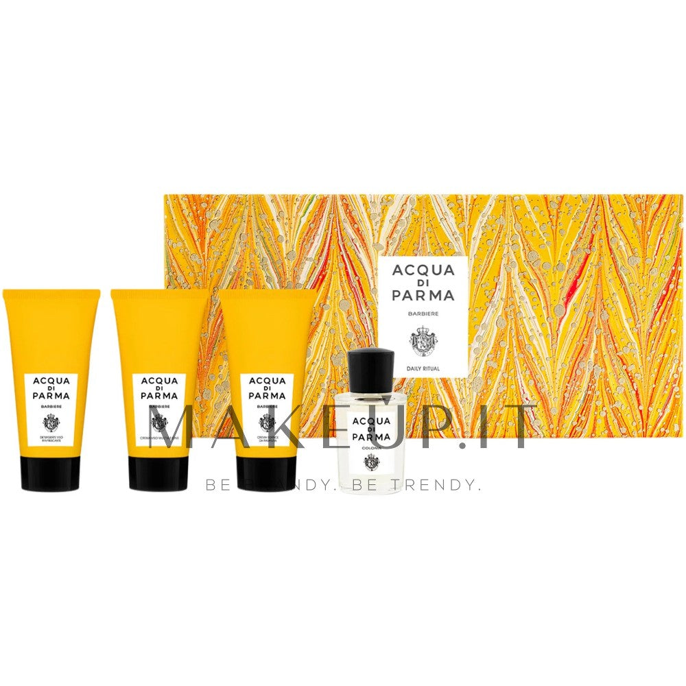 Acqua di parma Acqua di Parma Barber Daily Ritual Set - Colonia Eau De Cologne -lahjasetti 20 ml, Barber virkistävä kasvojenpuhdistusaine 40 ml, pehme