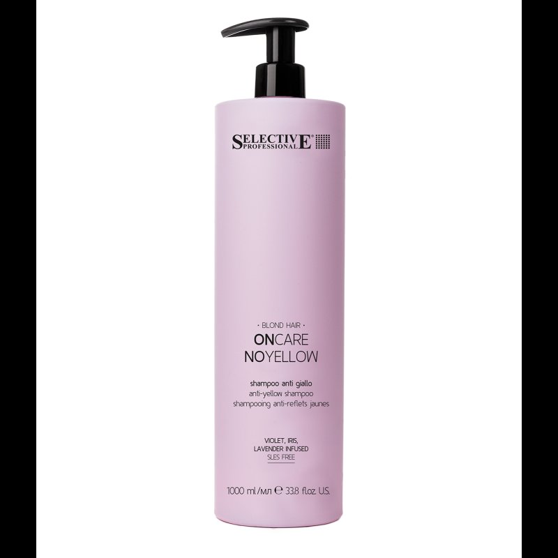 Shampoo violeteilla pigmentteillä keltaisuuden neutraloimiseksi hiuksista Selective Professional OnCare NoYellow Shampoo 1000 ml