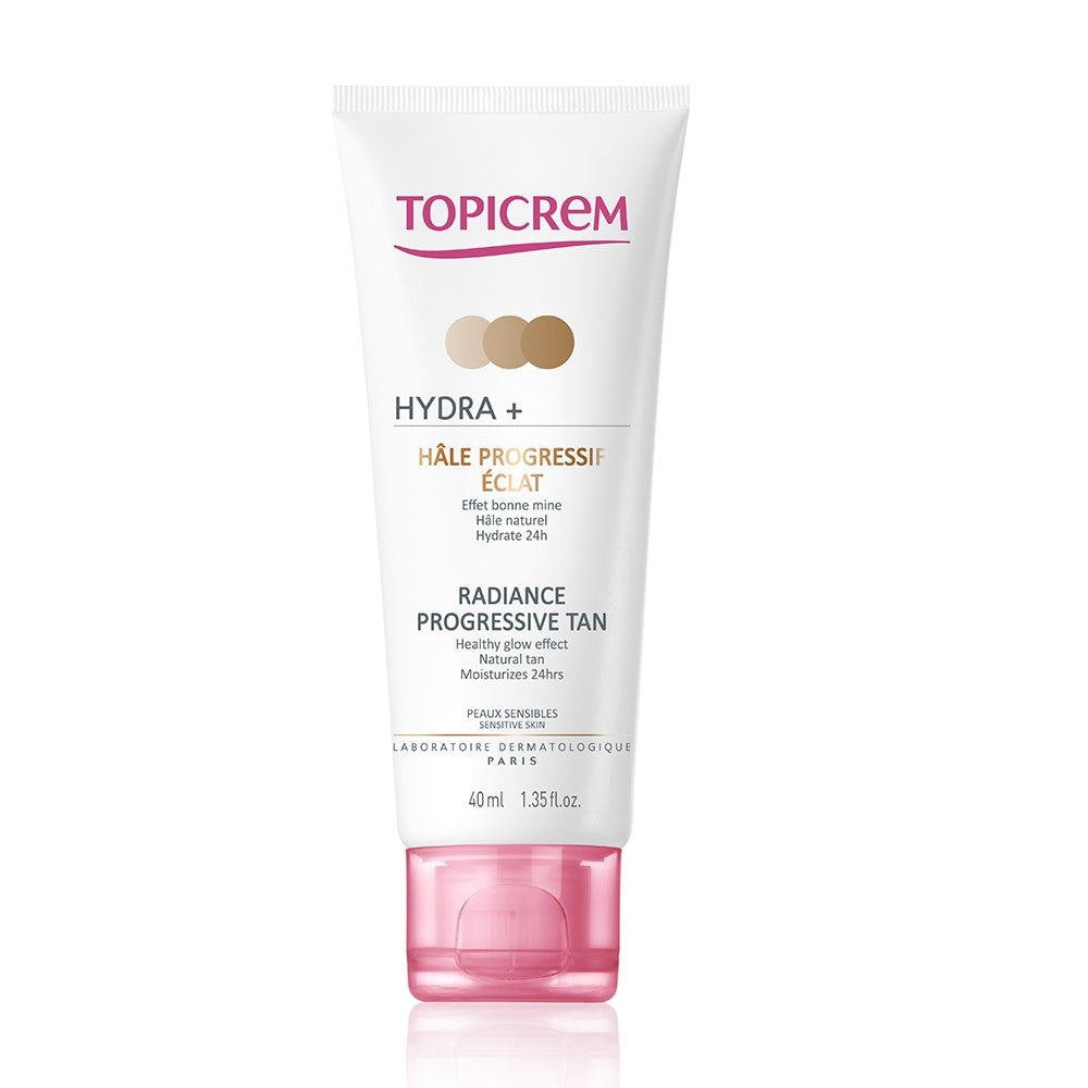 Topicrem Hydra+ - Progressiivinen kirkas rusketus - Herkkä iho 40 ml