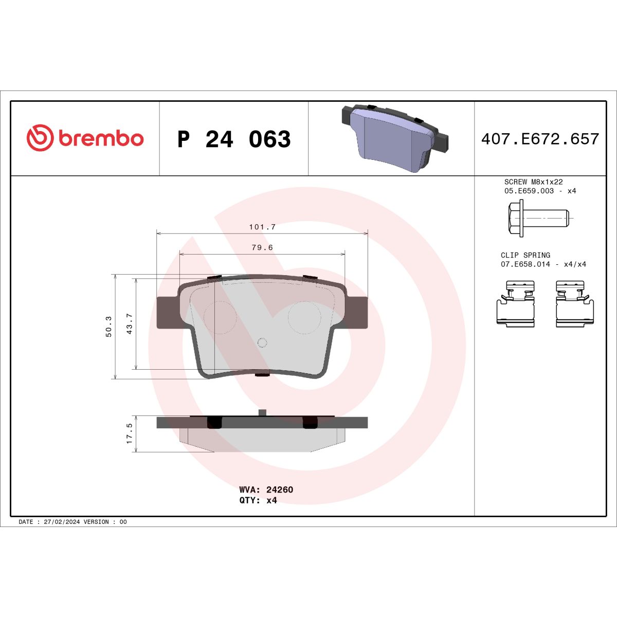 Jarrupalat, levyjarru BREMBO P 24 063