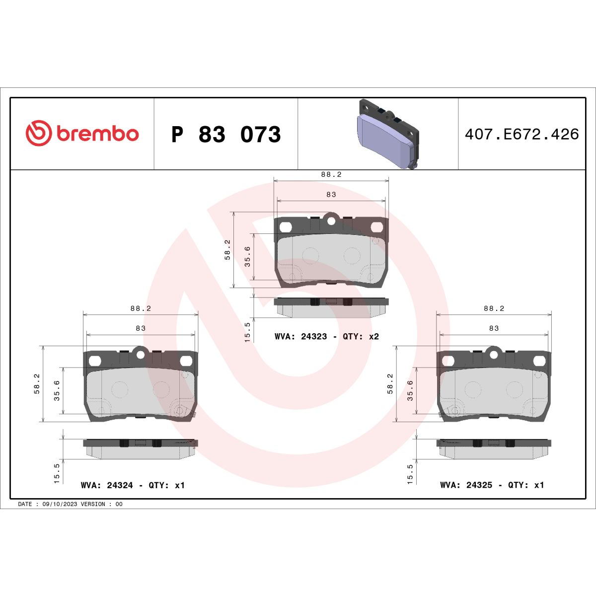 Jarrupalat, levyjarru BREMBO P 83 073