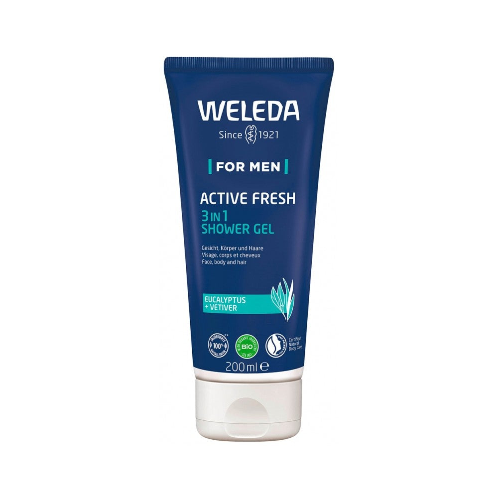Weleda For Men Active Fresh Organic energisoiva suihkugeeli 200 ml