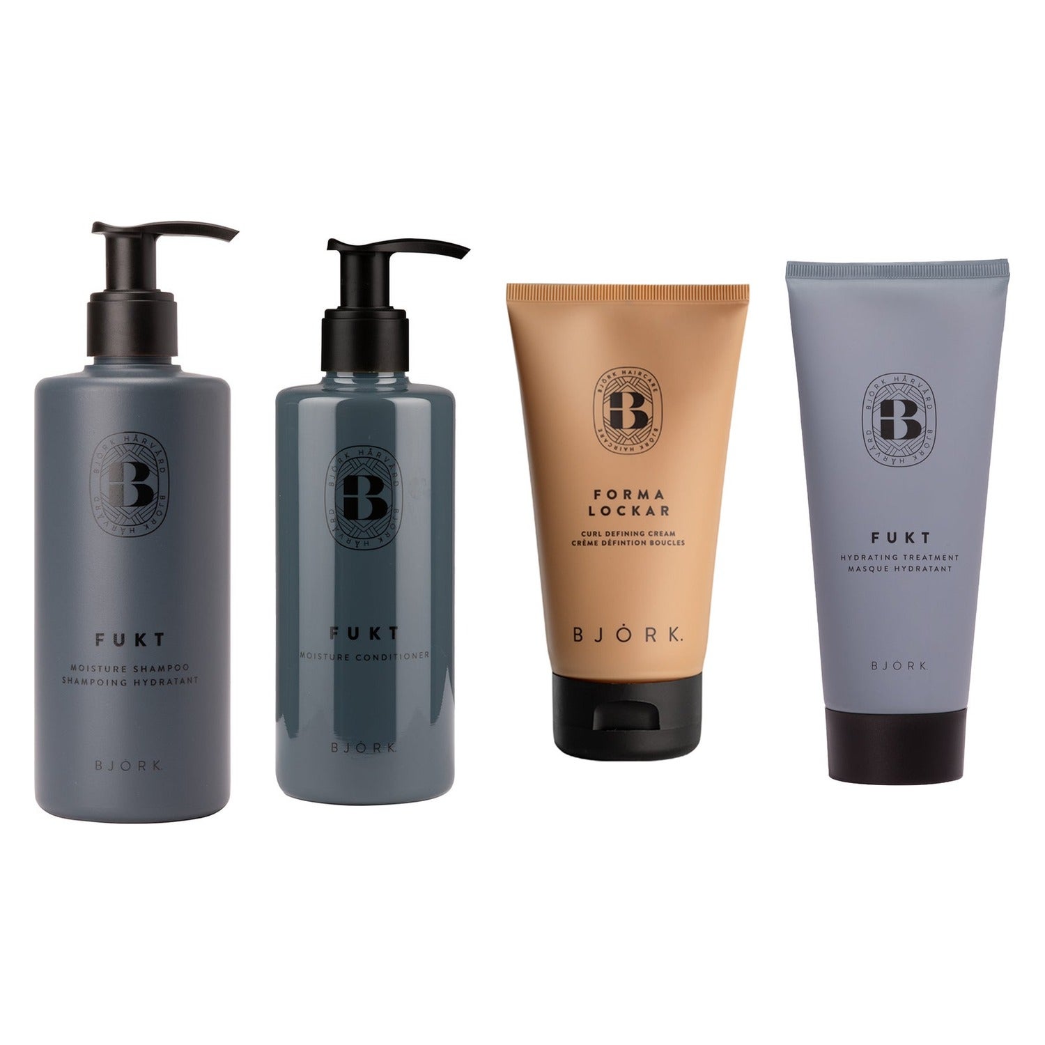 Björk FUKT Trio Shampoo 300 ml & Conditioner 250 ml & Treatment 200 ml - 750 ml