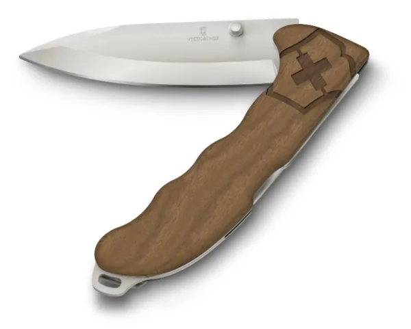 Victorinox Swiss taskuveitsi Hunter Evoke Wood, taittoveitsi puukahvalla varustettuna