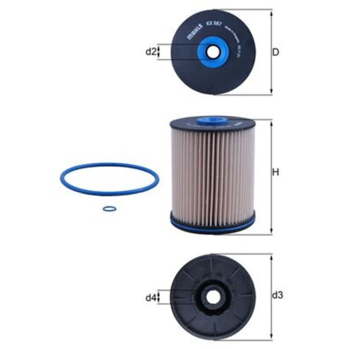 Polttoainesuodatin MAHLE KX 567D