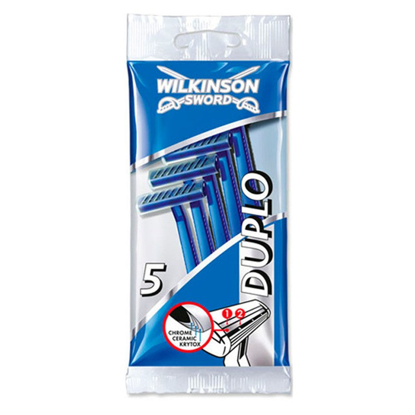 Wilkinson Kaksiteräiset kertakäyttöiset Duplo-parranajoterät – 5 terän pakkaus