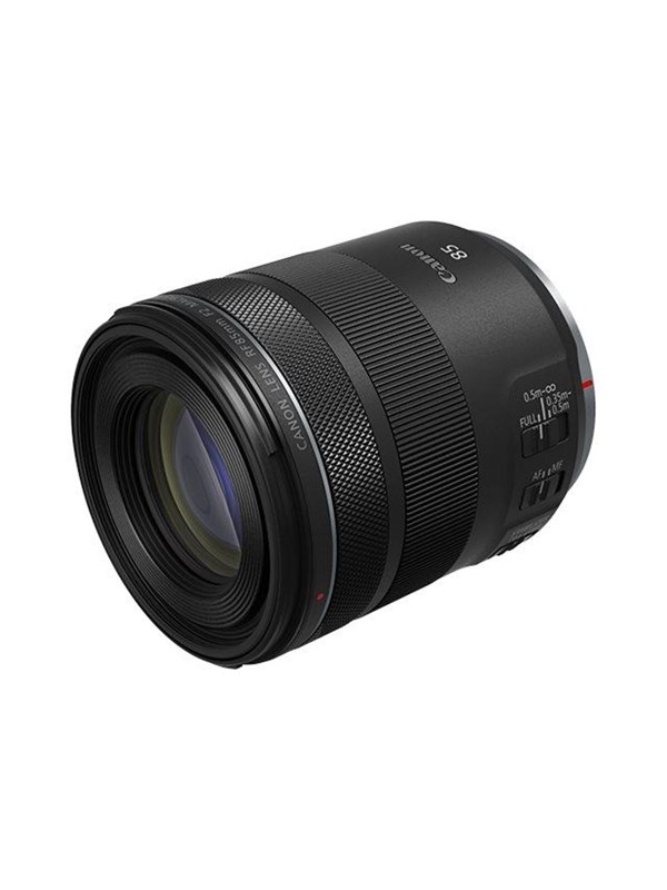 Canon RF 85 mm:n f/2 makro-objektiivi, jossa on STM-kuvanvakain.