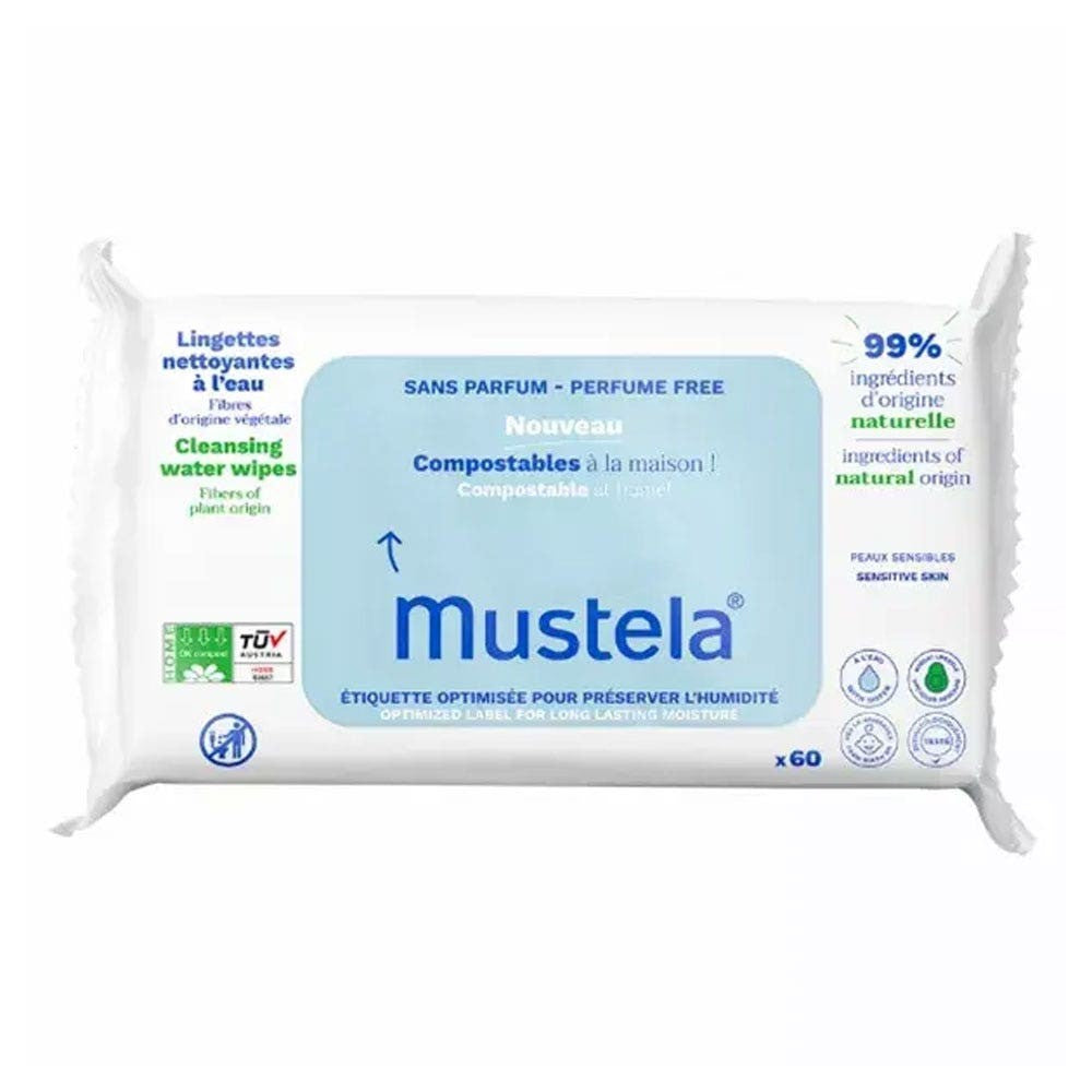 Mustela Vesipohjaiset puhdistuspyyhkeet - hajusteeton x60