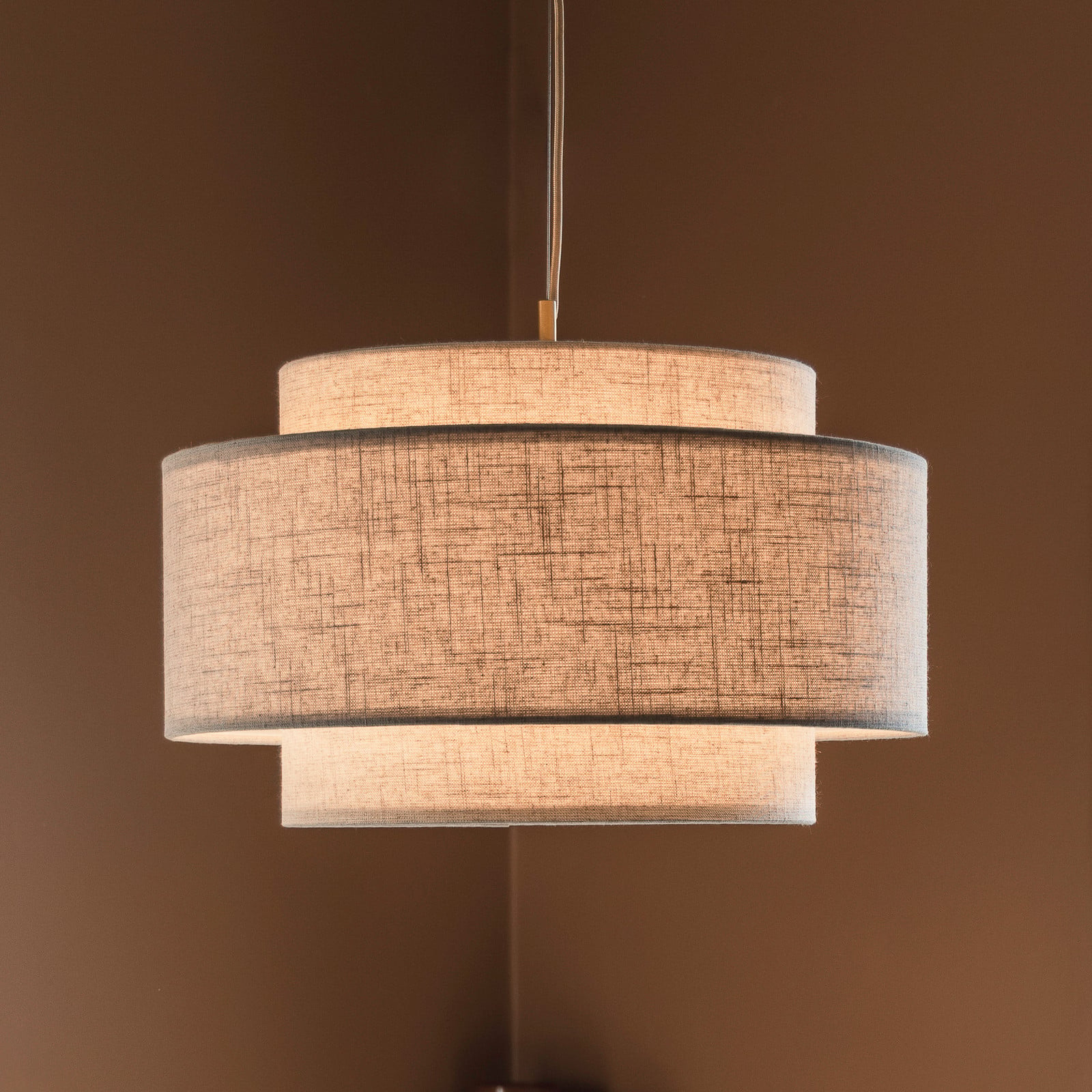 Noah Bouclé -riippuvalaisin, halkaisija 50 cm, beige tekstiili – Globen Lighting - Olohuone - Skandinaavinen - Kangas / tekstiili - Yksilamppuinen