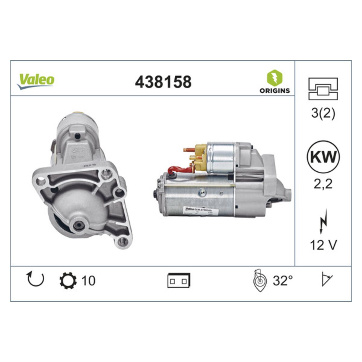 Käynnistysmoottori VALEO 438158