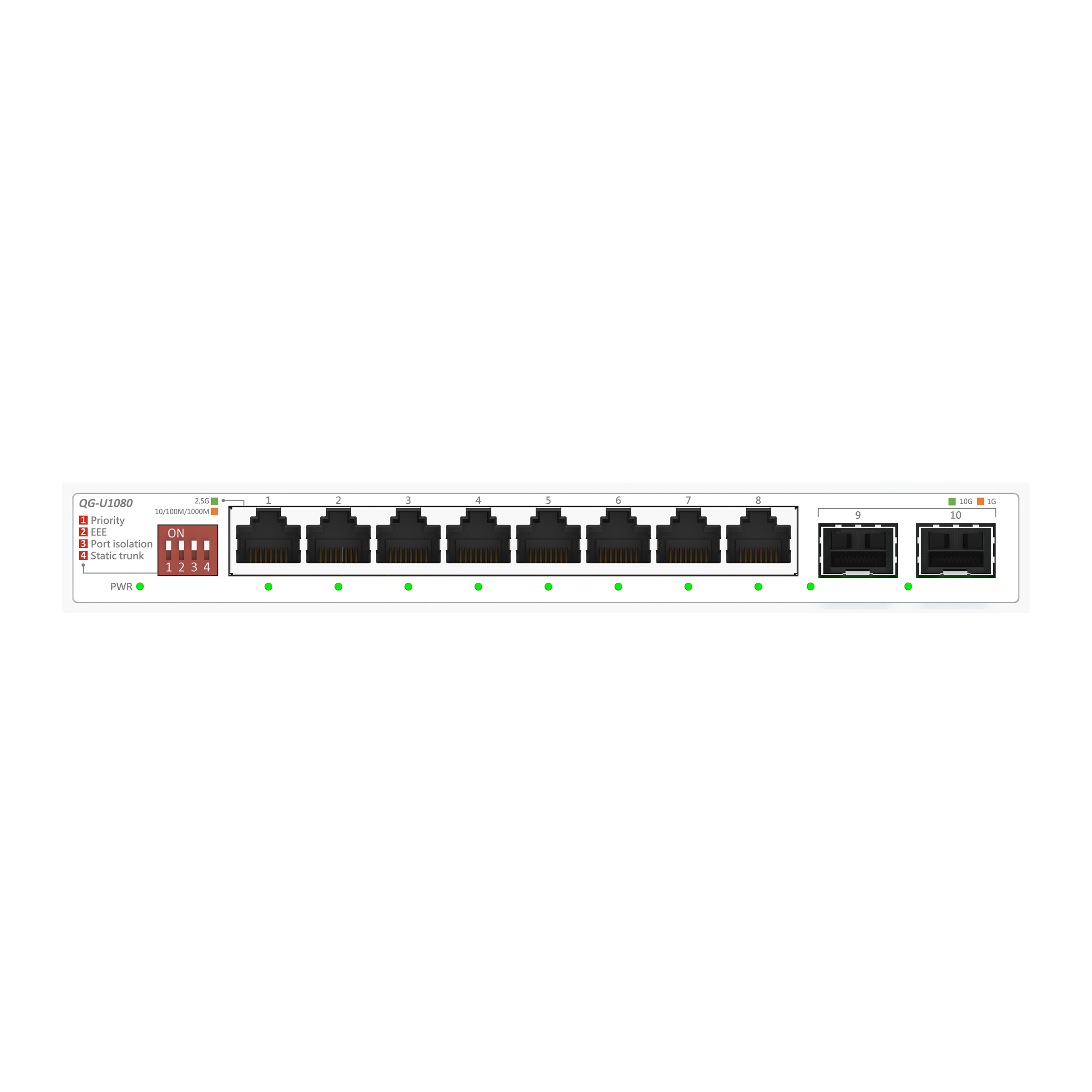 ASUS QG-U1080 8-Port 2.5G and 2-Port 10G SFP+ Unmanaged Switch