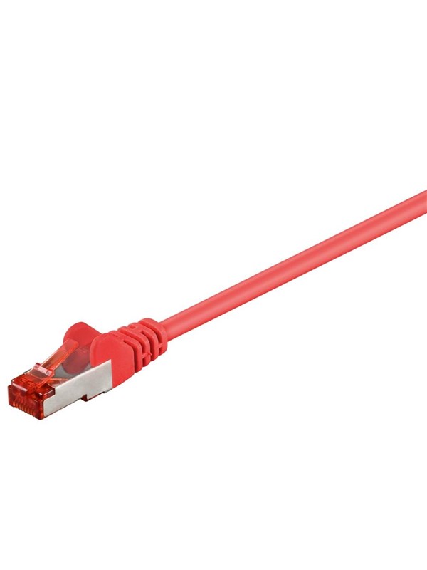 Goobay Patchkabel CAT 6, S/FTP (PiMF), röd, 1,5 m kopparklädd aluminiumtråd (CCA)