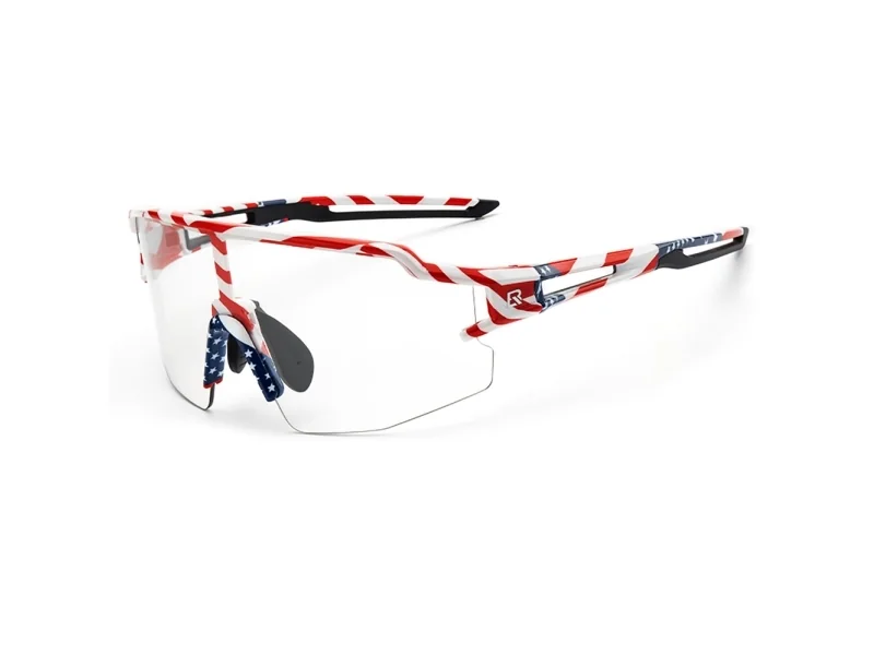 Rockbros Cycling Glasses Photochromic with UV Protection and Corrective Insert 14120008002 - USA Pattern - White