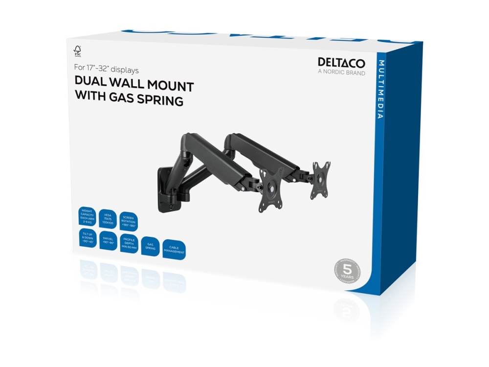 Deltaco Office Wall Mount - 17"-32"