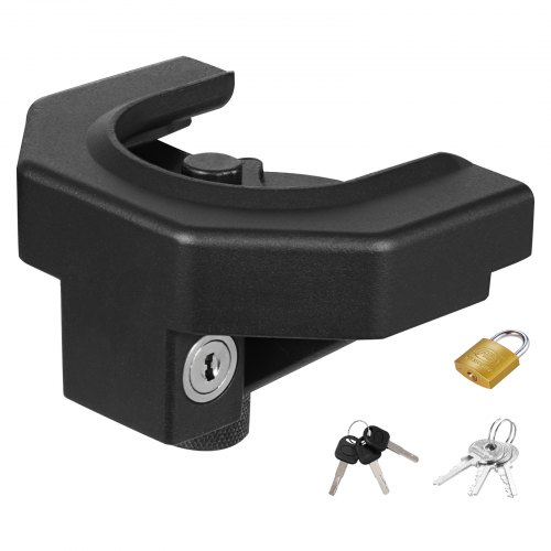 VEVOR Trailer Hitch Lock Kit, Compatible with 58.7 mm Couplers, Heavy-Duty Anti-Theft Trailer Ball Lock with 3 Keys & Padlock, Prying-Resistant & Impact-Resistant, Fits for RVs, Boats, Trailers