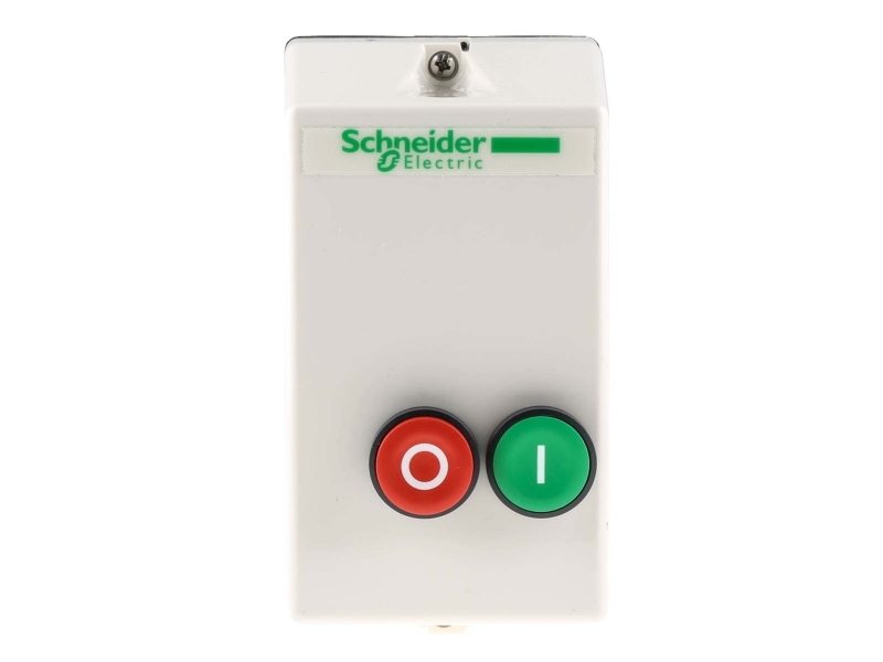 SCHNEIDER ELECTRIC Moottorikäynnistin kotelossa ilman lämpörelettä, käynnistys (vihreä) pysäytys (punainen), 4KW, 400V AC, 9A AC33-napaan , ohjausjännite 230V AC, IP65
