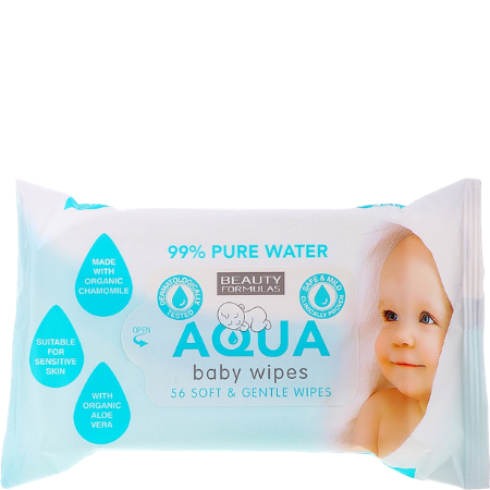 Beauty Formulas Aqua kosteuspyyhkeet - 56 kpl