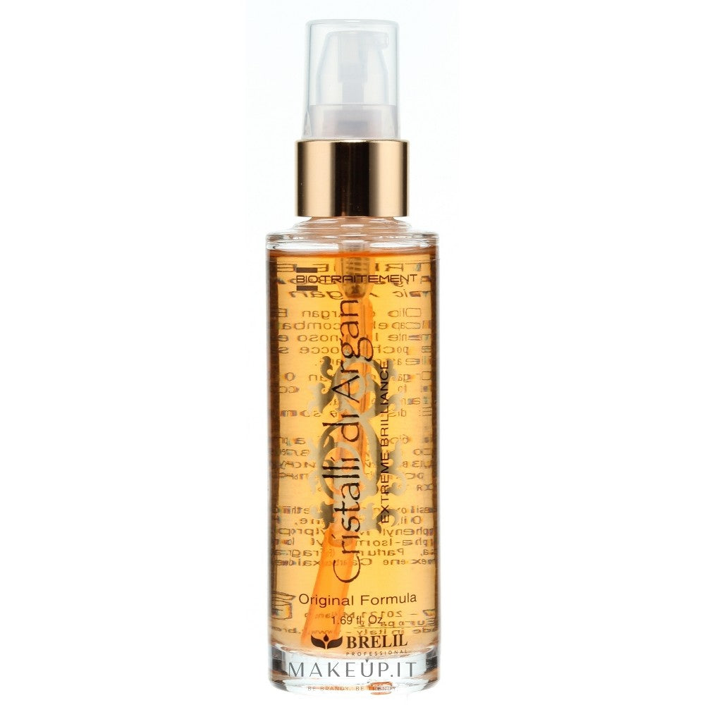Brelil Professional Argan Crystals Extreme Brilliance valaisevat kristallit kuiville hiuksille 50 ml