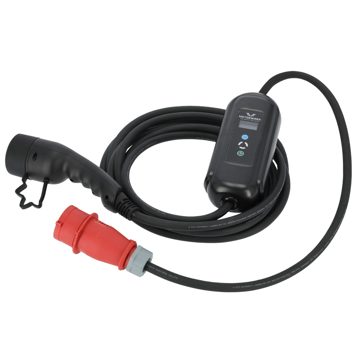 Sähköauton laturi 5 m | 3-vaihe | 11 kW | Type 2, Motorwerk