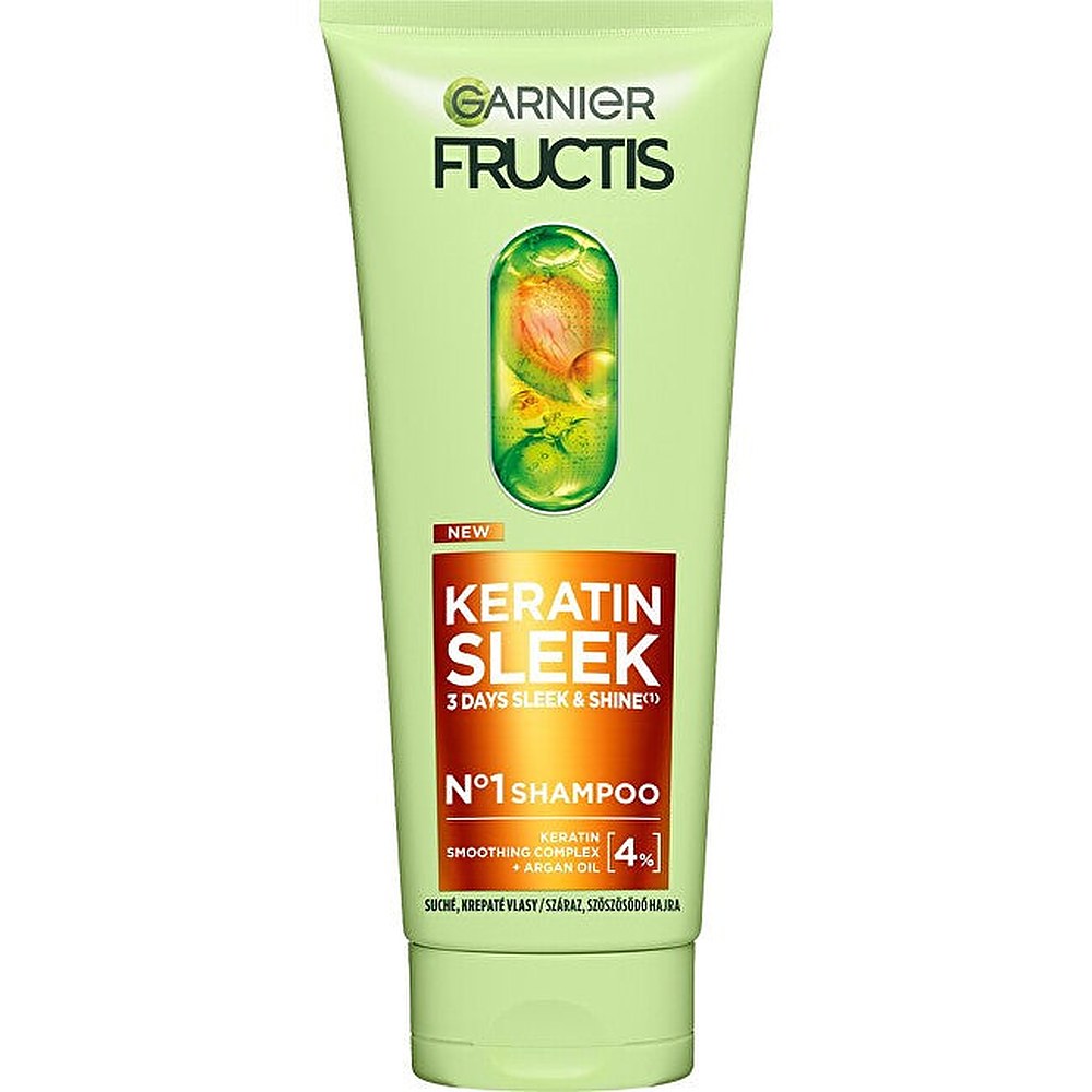 Garnier Shampoo kuiville ja pörröisille hiuksille Fructis Keratin Sleek (Shampoo) 200 ml
