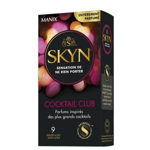 Condom Skyn Cocktail Club X9 – erittäin ohuet polyisopreenikondomit cocktail-mauilla