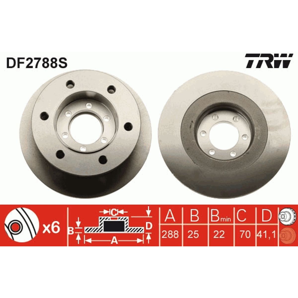 Jarrulevy TRW DF2788S