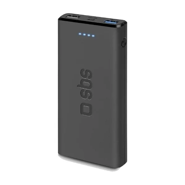 SBS Fast Charge Power Bank - 10.000 mAh - Black - 10000 mAh