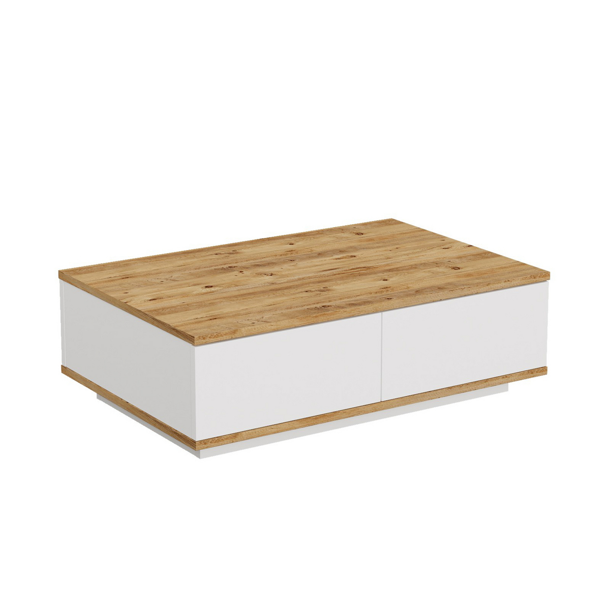 Norda Design Moderni sohvapöytä, Atlantic Pine & valkoinen, 90 x 60 x 28,6 cm | 100 % melamiinipinnoitettu, 18 mm paksu | skandinaavinen muotoilu