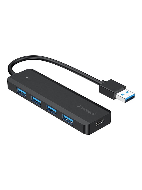 Gembird UHB-U3P4P-02, USB 3.2 Gen 1 (3.1 Gen 1) Type-A, USB 3.2 Gen 1 (3.1 Gen 1) Type-A, 5000 Mbps, Musta, 0,15 m, USB