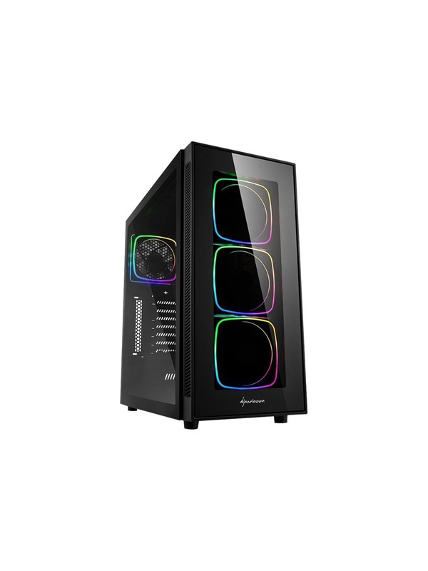 Sharkoon TG6 RGB - keskikokoinen torni - ATX - Kotelot - Tower - Musta