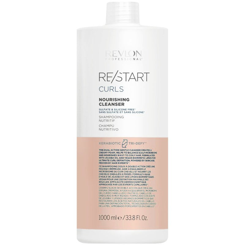 Ravitseva shampoo kiharille ja aaltoileville hiuksille Restart Curl s (Nourishing Cleanser) - Tilavuus: 1000 ml
