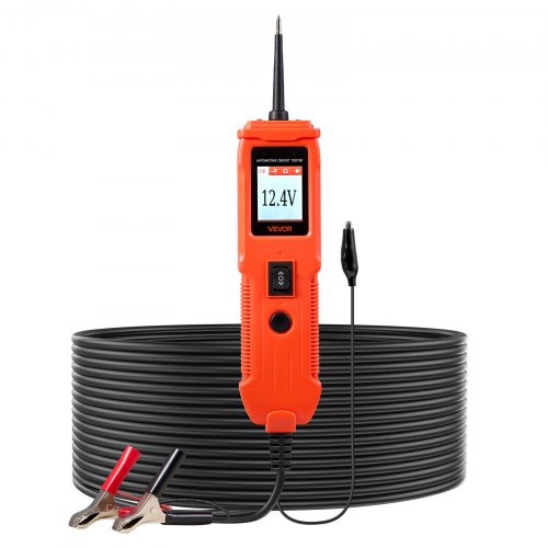 VEVOR Automotive Circuit Tester, 8 - 35 DCV Power Circuit Probe Tester with TFT Color Display and Lighting, Automotive Power Tester Probe with 13 ft / 4 m Cable, ABS Shell Electrical Detector Finder