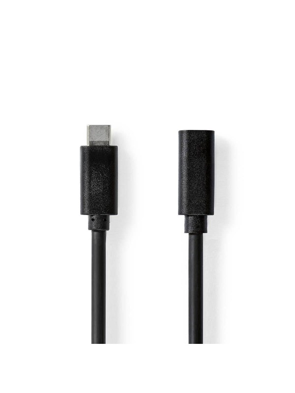 Nedis USB kaapeli | USB 3.2 Gen 1 | USB-CTM Uros | USB-CTM Naaras | 60 W | 4K@60Hz | 5 Gbps | Niklattu | 2.00 m | Pyöreä | PVC | Musta | Laatikko