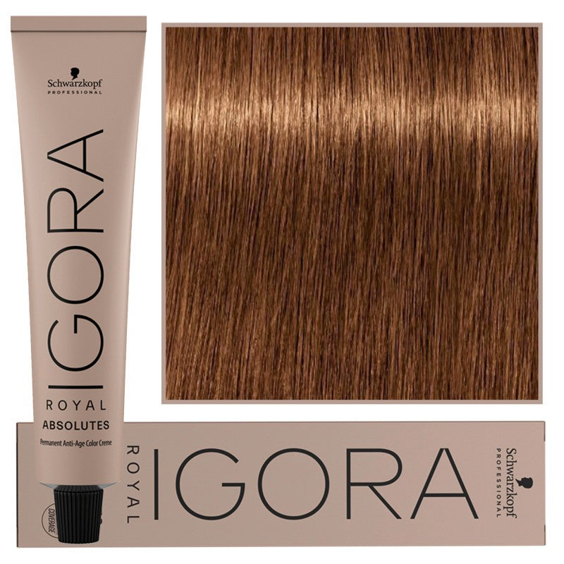 Schwarzkopf Professional Igora Royal Absolutes Pysyvä kollageenihiusväri 60 ml 7-60 | Keskiruskea luonnollinen suklaablondi