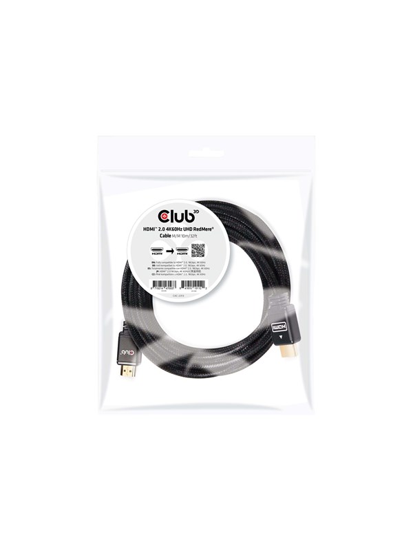 CLUB3D HDMI 2.0 4K60Hz RedMere cable 10m/32.8ft